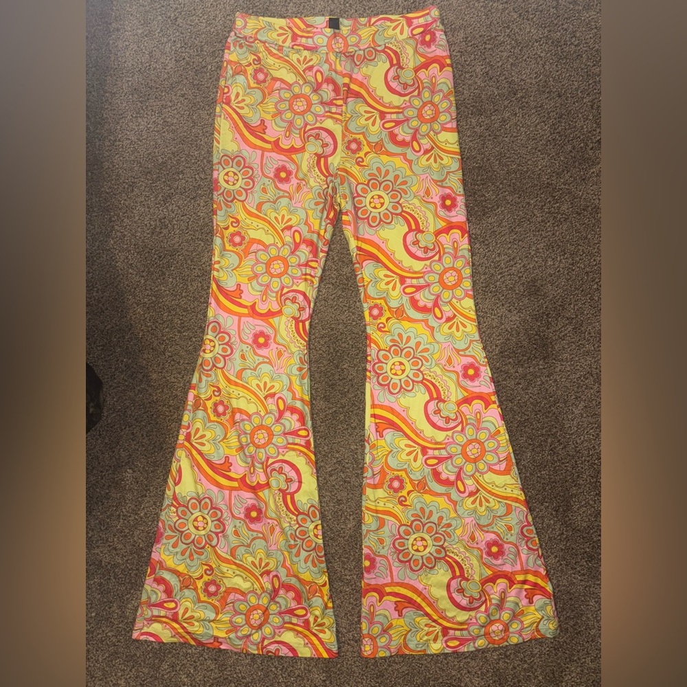 SHEIN Floral Print Flare Leg Pants